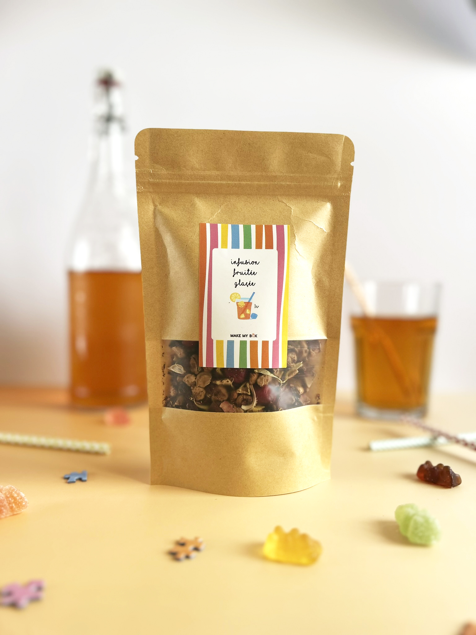 recette thé glacé pêche canneberge