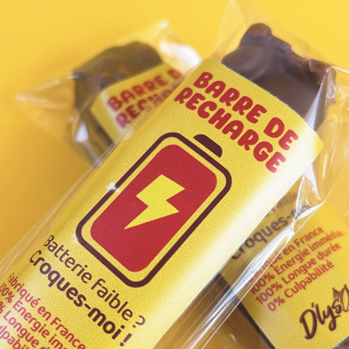 Batterie faible ? Barre de recharge en chocolat !