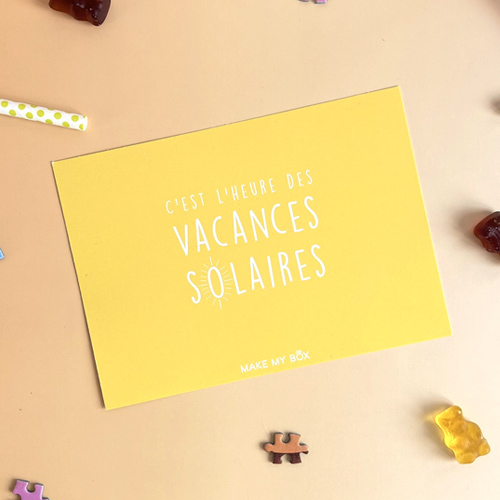 Carte "C'est l'heure des vacances solaires"