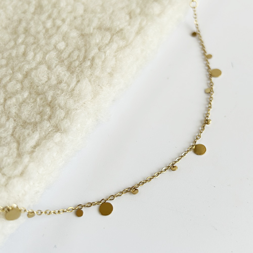 Bracelet doré en acier inoxydable – Pampilles fines