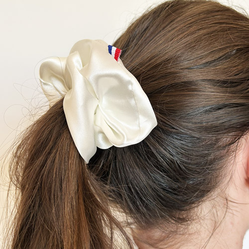 Chouchou satin blanc