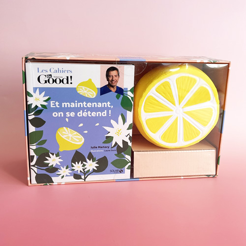 Coffret "Arrêter de vous presser le citron" et son énorme squishy Citron
