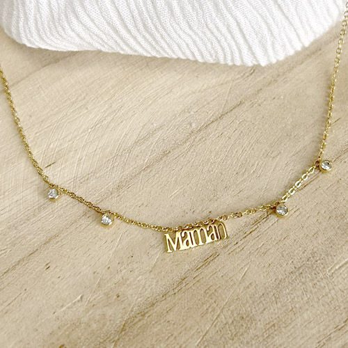 Collier maman - strass