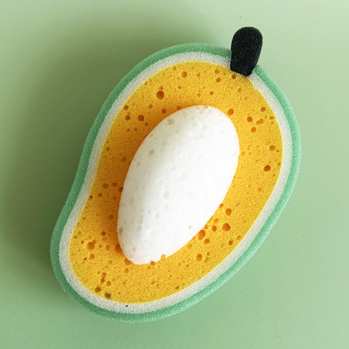 Eponge de bain exfoliante en forme de mangue