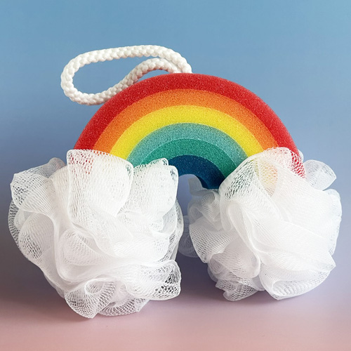 Eponge de bain et fleur de douche Arc en ciel