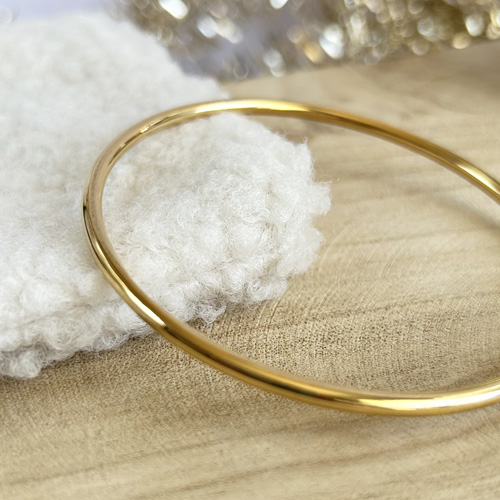 Bracelet jonc doré en acier inoxydable