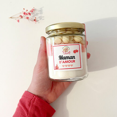 Bocal Cookies Pomme d'amoure et choco blanc - Maman d'amour