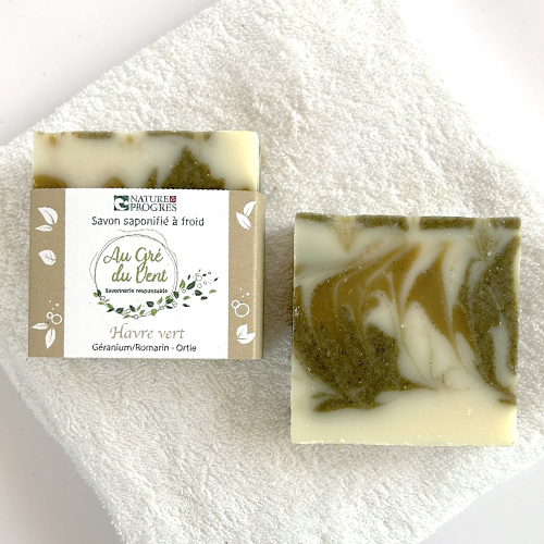 Savon Havre vert - Géranium, Romarin et Ortie