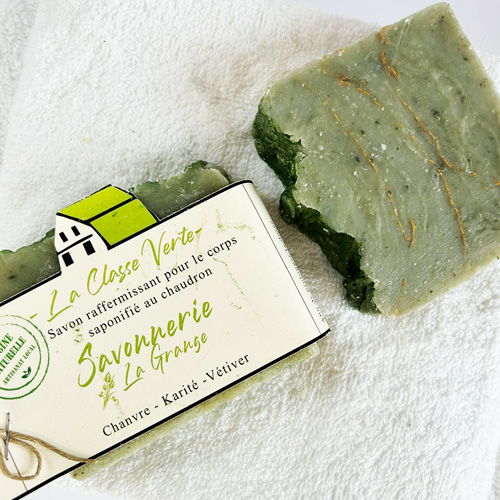 Savon artisanal La Classe Verte - Chanvre, Karité et Vétiver