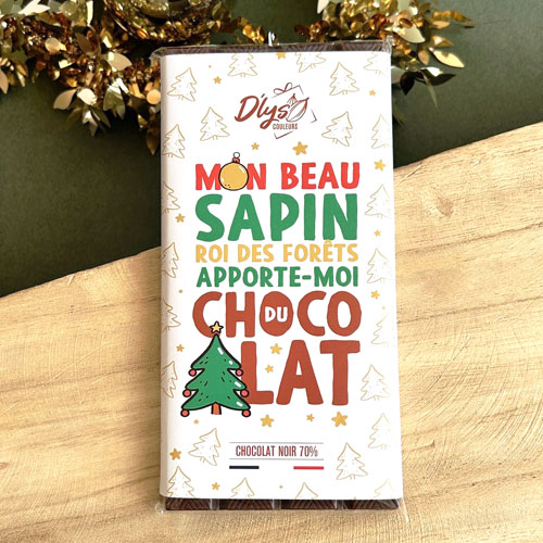 Tablette de chocolat noir - Mon beau sapin Roi des forêts...