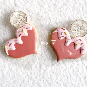 Biscuit sablé coeur, décoré au glaçage royal