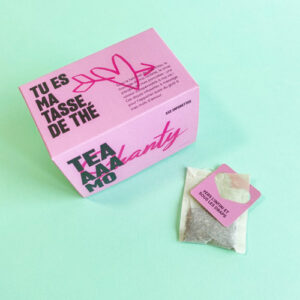 Boite de thé "Tea Aaa Mo" au thé vert à la Menthe