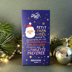 Tablette de chocolat au lait Petit Papa Noël quand tu descendras du ciel...