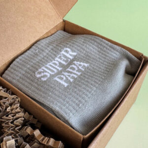 Chaussettes "Super Papa" Gris Clair